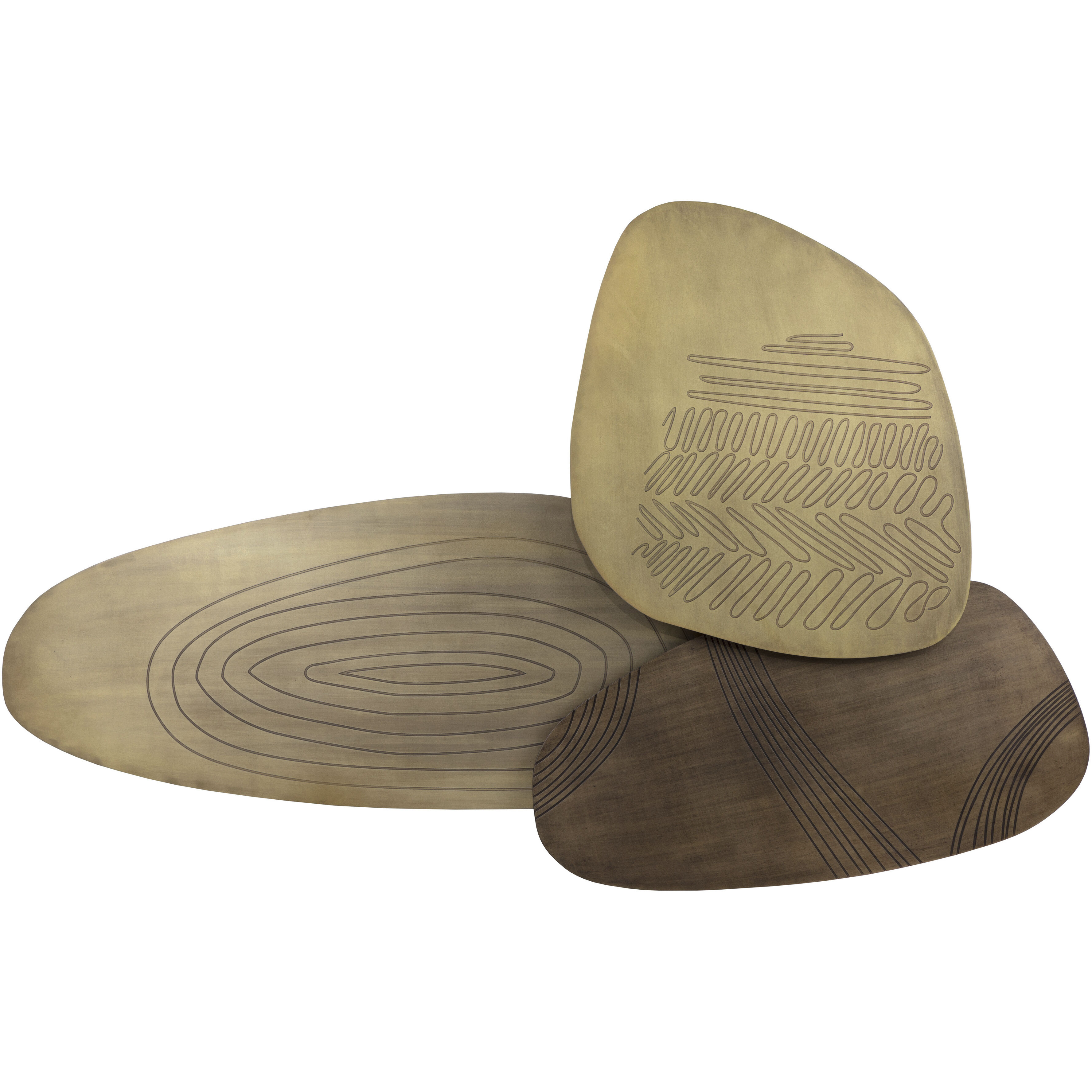 Houda 58.5 X 34 inch Antique Brass / Antique Bronze / Black Coffee Table